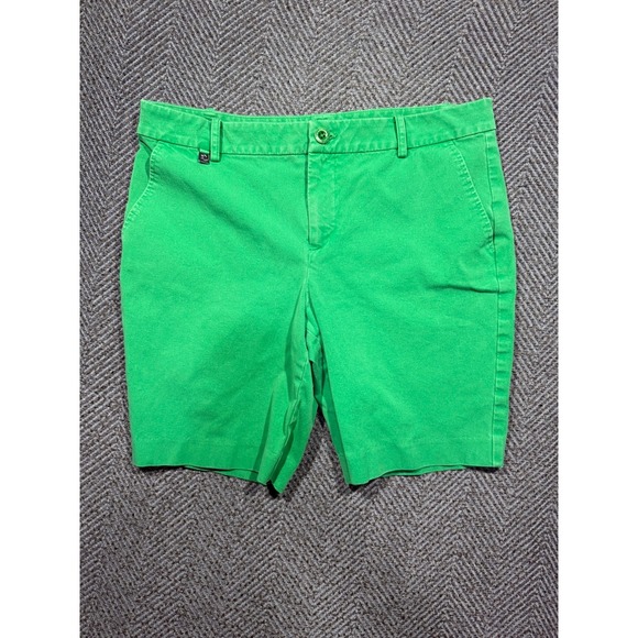 Lauren Ralph Lauren Pants - Lauren Ralph Lauren Shorts Womens 10P Green Cotton Petite Pockets Zip Fly